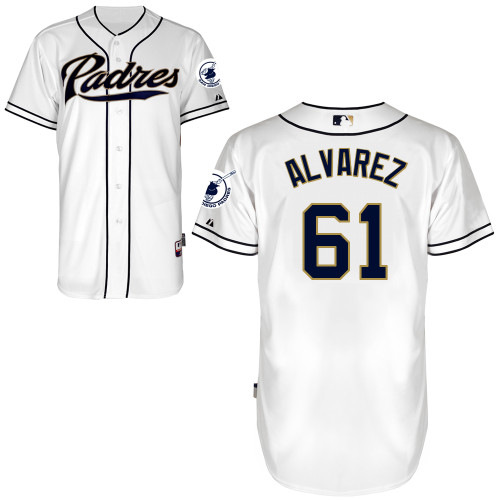 San Diego Padres #61 rj Alvarez Authentic Personalized Home White Jersey San Diego Padres #61 rj Alvarez Authentic Personalized Home White Jersey