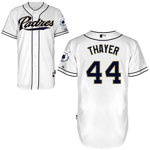 San Diego Padres #44Dale Thayer Authentic Personalized Home White Jersey San Diego Padres #44Dale Thayer Authentic Personalized Home White Jersey