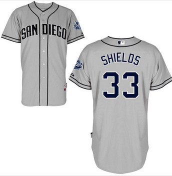 San Diego Padres 33# James Shields gray Jersey branco azul Camo da Base costurado San Diego Padres 33# James Shields gray Jersey branco azul Camo da Base costurado