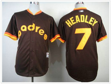 San Diego Padres #7 Chase Headley Coffee 1984 Turn Back The Clock Baseball Jersey