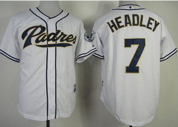 San Diego Padres #7 Chase Headley White Cool Base Baseball Jersey San Diego Padres #7 Chase Headley White Cool Base Baseball Jersey