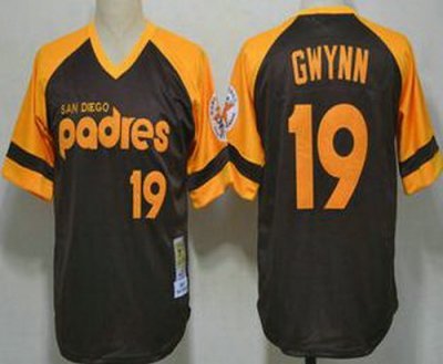San Diego Padres 19 Tony Gwynn Brown 1984 Throwback MLB Jerseys San Diego Padres 19 Tony Gwynn Brown 1984 Throwback MLB Jerseys