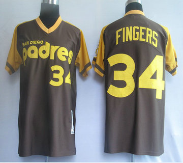 San Diego Padres 34# Fingers Coffee M&N Jerseys San Diego Padres 34# Fingers Coffee M&N Jerseys