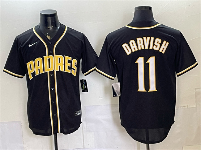 Men's San Diego Padres #11 Yu Darvish 2026 Fashion Replica Black Out Stitched Baseball Jersey Men's San Diego Padres #11 Yu Darvish 2026 Fashion Replica Black Out Stitched Baseball Jersey