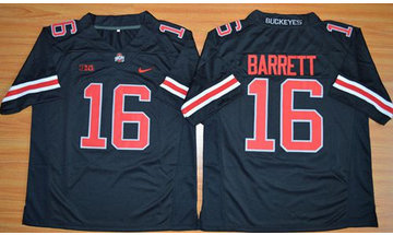 Ohio State Buckeyes #16 J. T. Barrett Black(Red No.) Limited Stitched NCAA Jersey