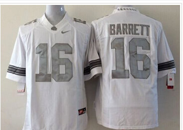 Youth Ohio State Buckeyes #16 J. T. Barrett White Limited Platinum Stitched NCAA Jersey