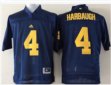 Ohio State Buckeyes #4 Harbaugh Navy Blue Stitched NCAA Jersey