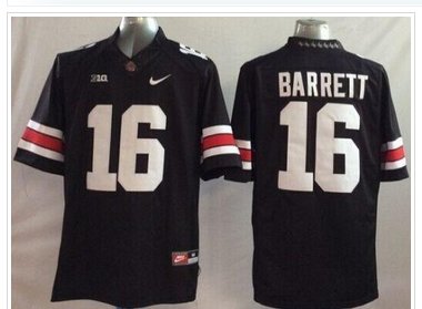 Youth NCAA Buckeyes #16 J. T. Barrett Black Stitched Jersey