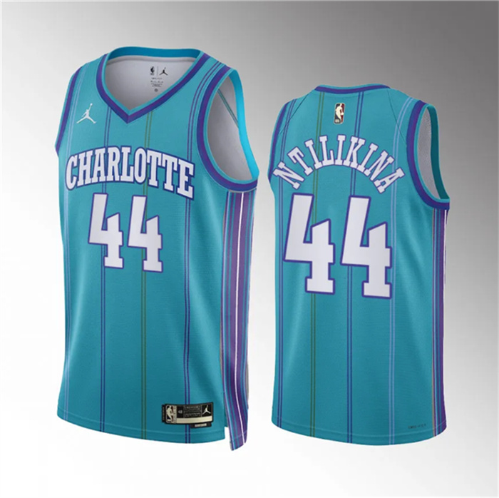 Men's Charlotte Hornets #44 Frank Ntilikina Teal 2023 24 Classic Edition Stitched Basketball Jersey Men's Charlotte Hornets #44 Frank Ntilikina Teal 2023 24 Classic Edition Stitched Basketball Jersey