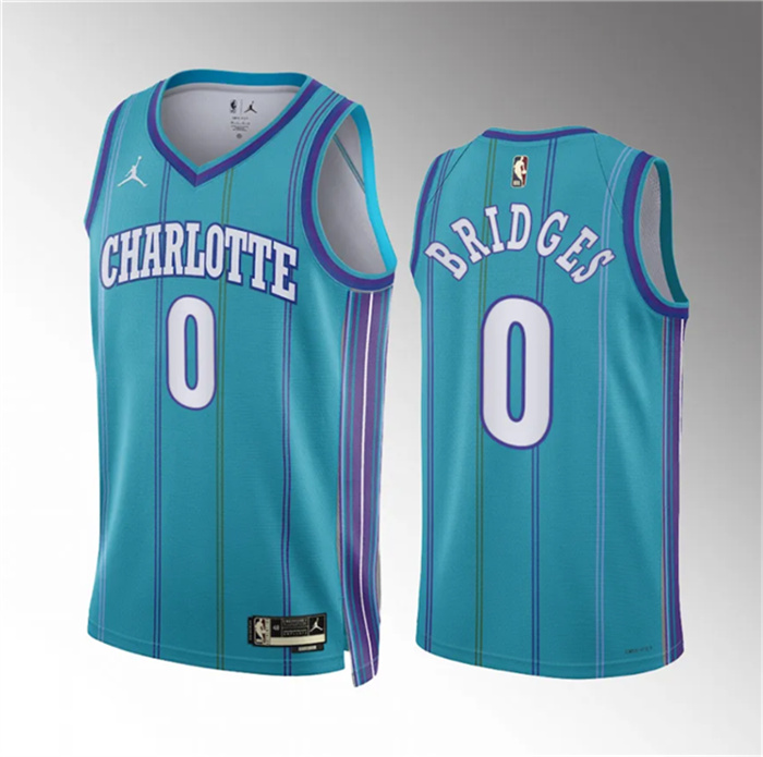 Men's Charlotte Hornets #0 Miles Bridges Teal 2023 24 Classic Edition Stitched Basketball Jersey Men's Charlotte Hornets #0 Miles Bridges Teal 2023 24 Classic Edition Stitched Basketball Jersey