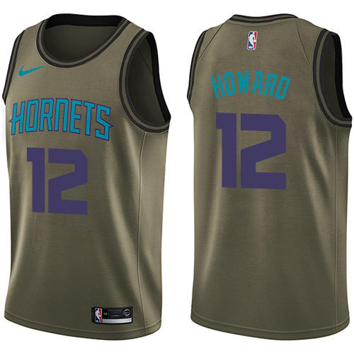 Nike Hornets #12 Dwight Howard Green Salute to Service NBA Swingman Jersey
