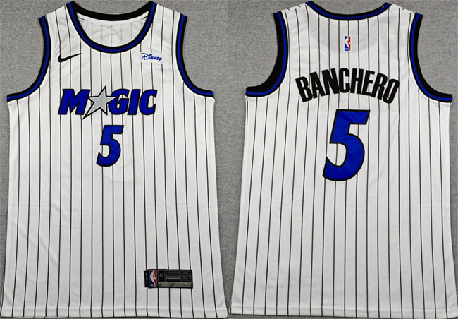 Men's Orlando Magic #5 Paolo Banchero White 2025 Association Edition Stitched Basketball Jersey Men's Orlando Magic #5 Paolo Banchero White 2025 Association Edition Stitched Basketball Jersey