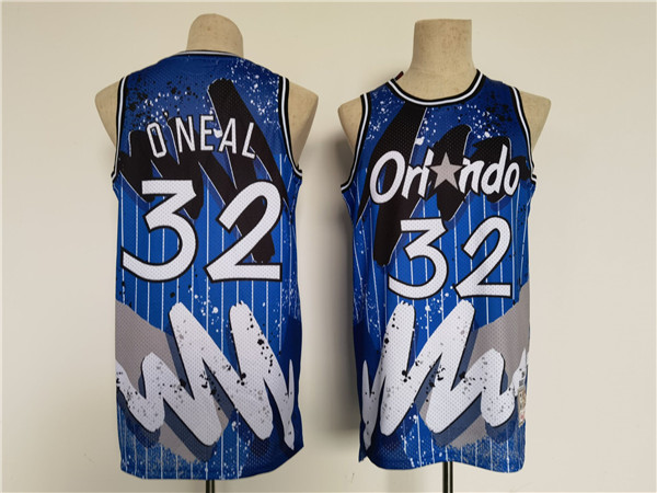 Men's Orlando Magic #32 Shaquille O'Neal Blue Throwback Basketball Jersey Men's Orlando Magic #32 Shaquille O'Neal Blue Throwback Basketball Jersey