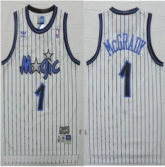 Orlando Magic #1 Tracy Mcgrady White Throwback Stitched NBA Jersey