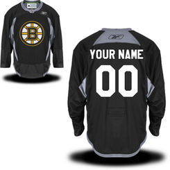 Reebok Boston Bruins Men's Practice Alternate Custom Jersey - Black