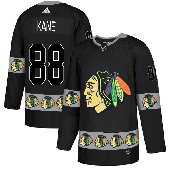 Blackhawks 88 Patrick Kane Black Team Logos Fashion Adidas Jersey Blackhawks 88 Patrick Kane Black Team Logos Fashion Adidas Jersey