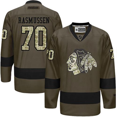 Blackhawks #70 Dennis Rasmussen Green Salute to Service Stitched NHL Jersey Blackhawks #70 Dennis Rasmussen Green Salute to Service Stitched NHL Jersey