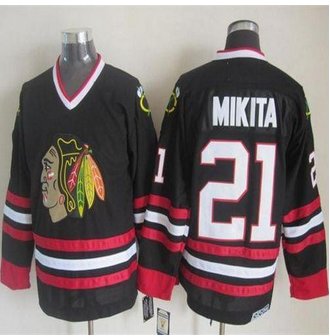 Chicago Blackhawks #21 Stan Mikita Black CCM Throwback Stitched NHL Jersey