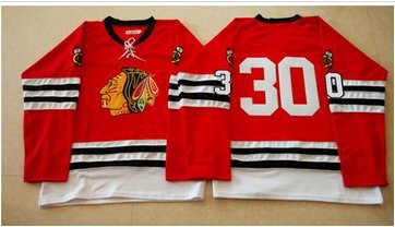 Mitchell And Ness 1960-61 Chicago Blackhawks #30 ED Belfour Red Stitched NHL Jersey