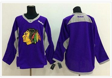 Chicago Blackhawks Blank Purple Hockey Fights Cancer Stitched NHL Jersey