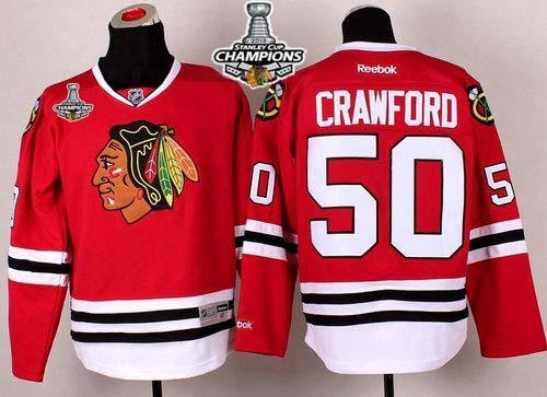 Chicago Blackhawks #50 Corey Crawford Red Stanley Cup Champions NHL Jersey