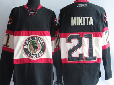 NHL Chicago Blackhawks 21# Mikita black NHL Chicago Blackhawks 21# Mikita black