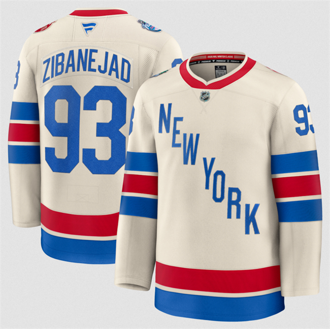 Men's New York Rangers #93 Mika Zibanejad Beige 2026 Winter Classic Stitched Hockey Jersey
