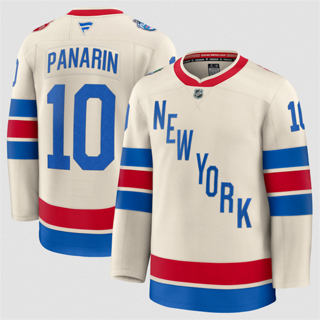Men's New York Rangers #10 Artemi Panarin Beige 2026 Winter Classic Stitched Hockey Jersey