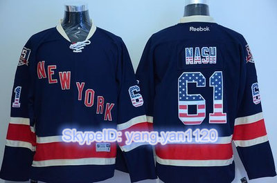 Rangers #61 Rick Nash Navy Blue USA Flag Fashion Stitched NHL Jersey
