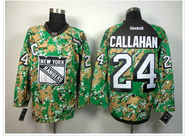 New York Rangers #24 Ryan Callahan Camo Veterans Day Practice NHL Jersey