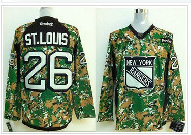 New York Rangers #26 Martin St.Louis Camo Veterans Day Practice Stitched NHL Jersey