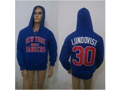nhl jerseys new york rangers #30 lundqvist blue(pullover hooded sweatshirt)(ccm)