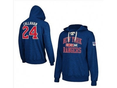 nhl jerseys new york rangers #24 callahan blue(pullover hooded sweatshirt)(ccm)