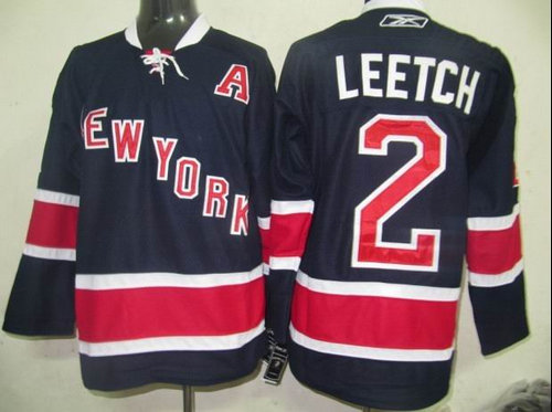 Nhl jerseys NY Rangers 2 LEETCH Dark BLUE 85th