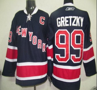 Nhl jerseys NY Rangers 99 GRETZKY Dark blue (85th )