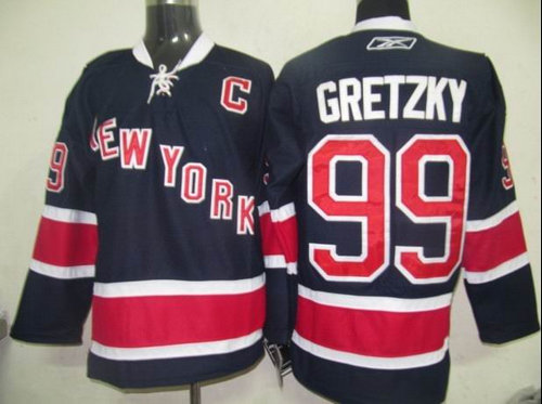 Nhl jerseys NY Rangers 99 GRETZKY Dark blue 85th