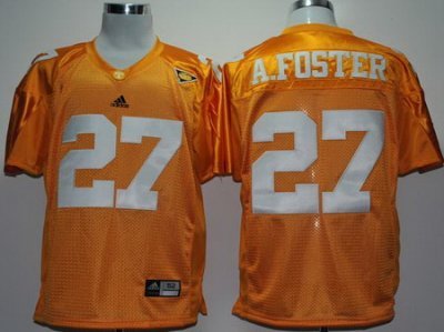 NCAA Tennessee Volunteers 27# Adrian Foster Yellow SEC Patch College Football Jersey
