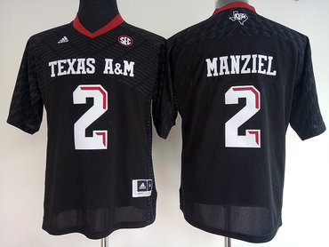 Texas AM Aggies 2 Johnny Manziel Black College Football Jersey