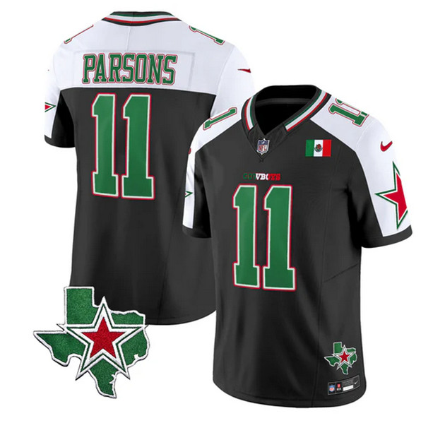 Custom Men's Dallas Cowboys 2024 Mexico Black White F.U.S.E. Stitched Football Jersey