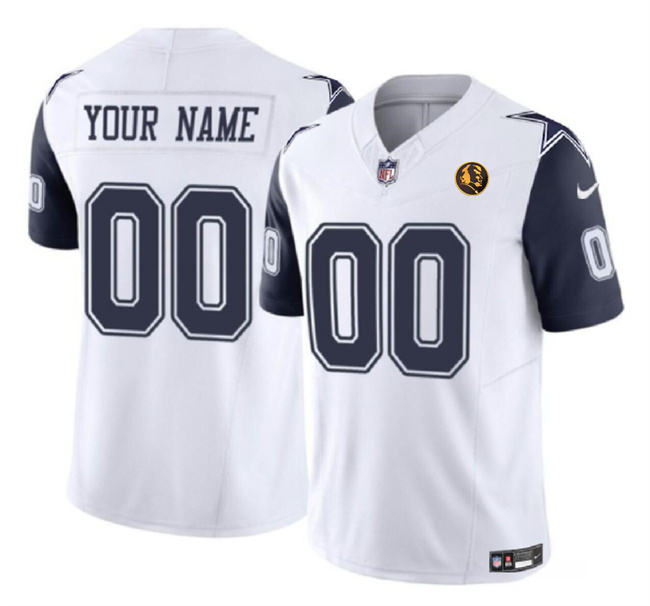 Men's Dallas Cowboys Active Player Custom White 2023 F.U.S.E. With John Madden Patch Vapor Limited Stitched Football Jersey Men's Dallas Cowboys Active Player Custom White 2023 F.U.S.E. With John Madden Patch Vapor Limited Stitched Football Jersey