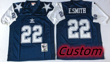 Custom Men's Cowboys Blue Throwback Jersey