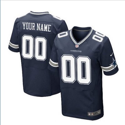 Men's Nike Dallas Cowboys Customized Elite Navy Blue Team Color NFL Jersey
