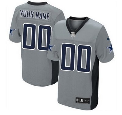 Men's Nike Dallas Cowboys Customized Elite Grey Shadow NFL Jersey Men's Nike Dallas Cowboys Customized Elite Grey Shadow NFL Jersey