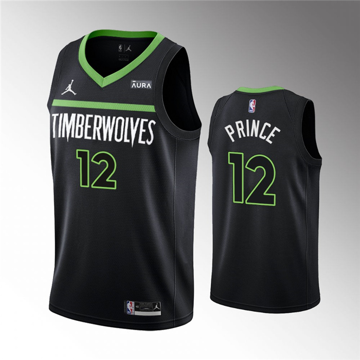 Men's Minnesota Timberwolves #12 Taurean Prince Black Statement Edition Stitched Jersey Men's Minnesota Timberwolves #12 Taurean Prince Black Statement Edition Stitched Jersey