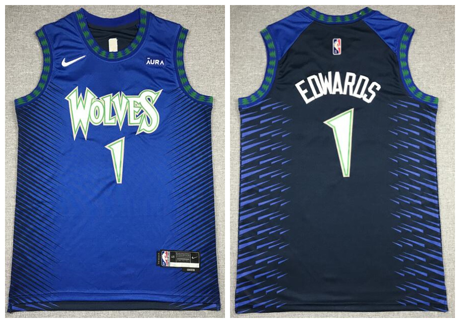 Timberwolves 1 Anthony Edwards Navy 2021-22 City Edition Nike Swingman Jersey Timberwolves 1 Anthony Edwards Navy 2021-22 City Edition Nike Swingman Jersey