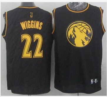 Minnesota Timberwolves #22 Andrew Wiggins Black Precious Metals Fashion Stitched NBA Jersey