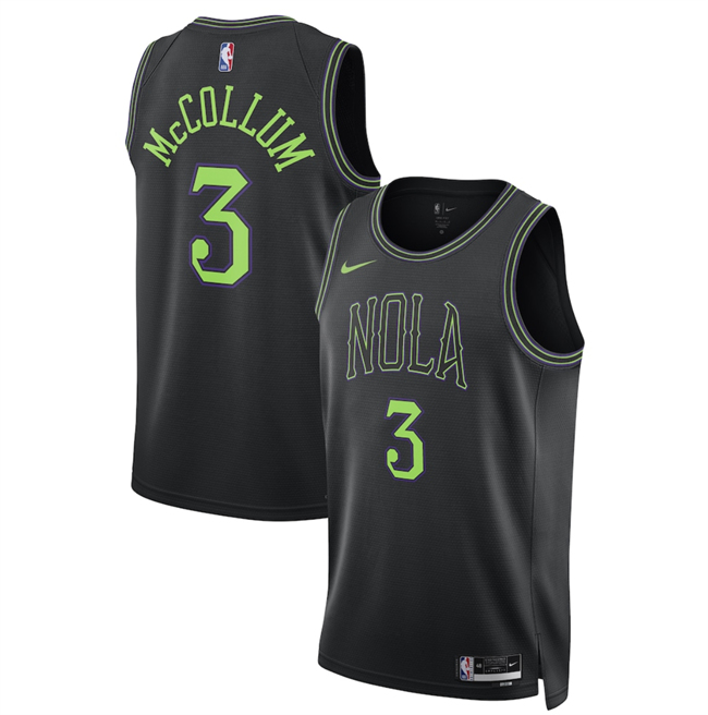 Men's New Orleans Pelicans #3 Jordan Poole Black 2025 26 City Ediiton Stitched Basketball Jersey