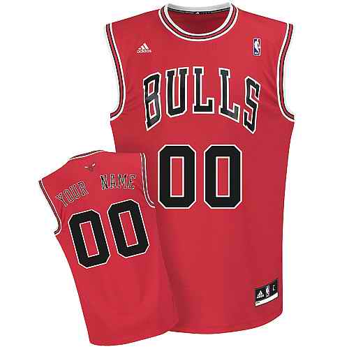 Chicago Bulls Custom Red Adidas Jersey