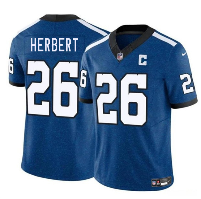 Men's Indianapolis Colts #26 Khalil Herbert Blue 2025 F.U.S.E. Throwback Vapor Limited Stitched Football Jersey Men's Indianapolis Colts #26 Khalil Herbert Blue 2025 F.U.S.E. Throwback Vapor Limited Stitched Football Jersey