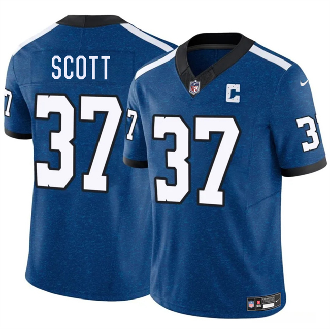 Men's Indianapolis Colts #37 Daniel Scott Blue 2025 F.U.S.E. Throwback Vapor Limited Stitched Football Jersey Men's Indianapolis Colts #37 Daniel Scott Blue 2025 F.U.S.E. Throwback Vapor Limited Stitched Football Jersey